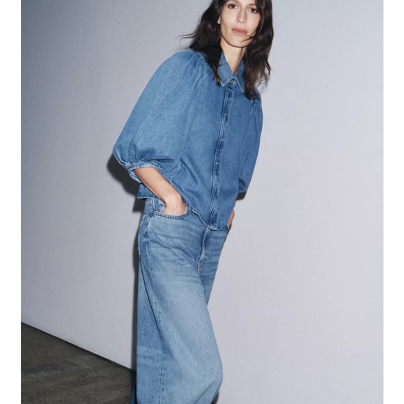 Zara Denim Blouse ZW Collection - Picture 4 of 16